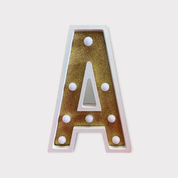 3/$15 Gold Letter A Decor - Light Up - Picture 1 of 4